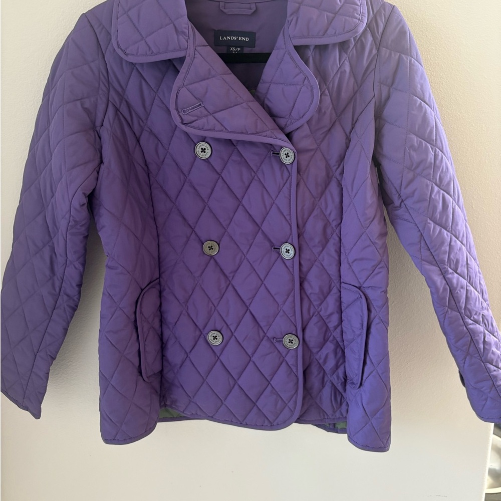 Lands' End Women's Purple Pea Coat